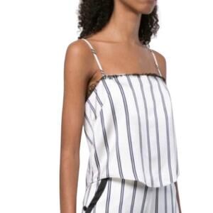 Fleur du mal silk striped crop top